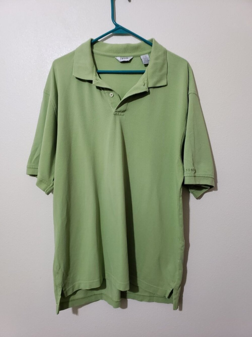 Izod green, 100 percent pima cotton, short sleeve, polo shirt, size XL